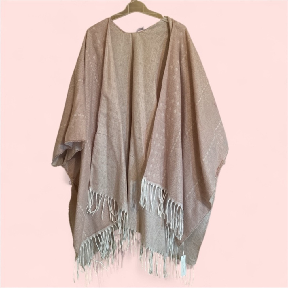 Gentle Fawn Soft Pink Poncho with Fringe